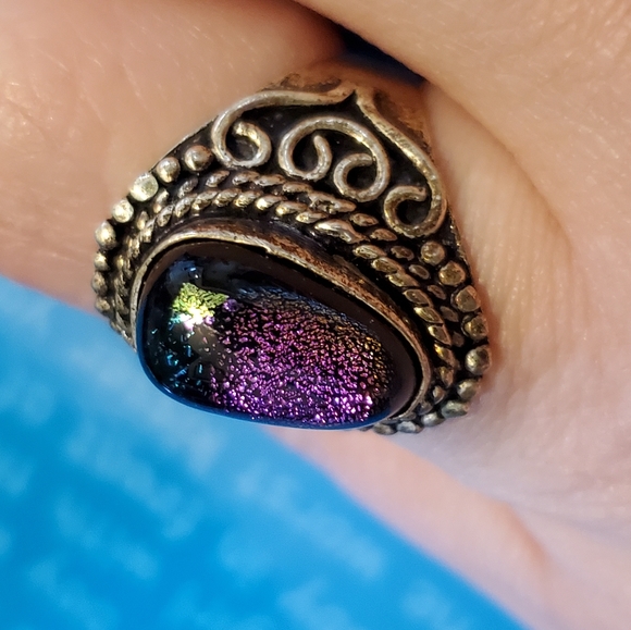 Witchy Multichromatic Silver Ring Size 8/8.5 - Picture 2 of 7